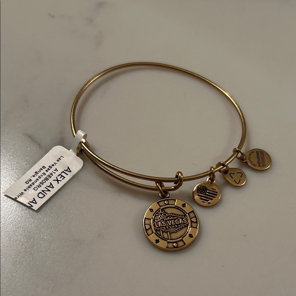 Alex and Ani Gold Las Vegas Charm Bracelet